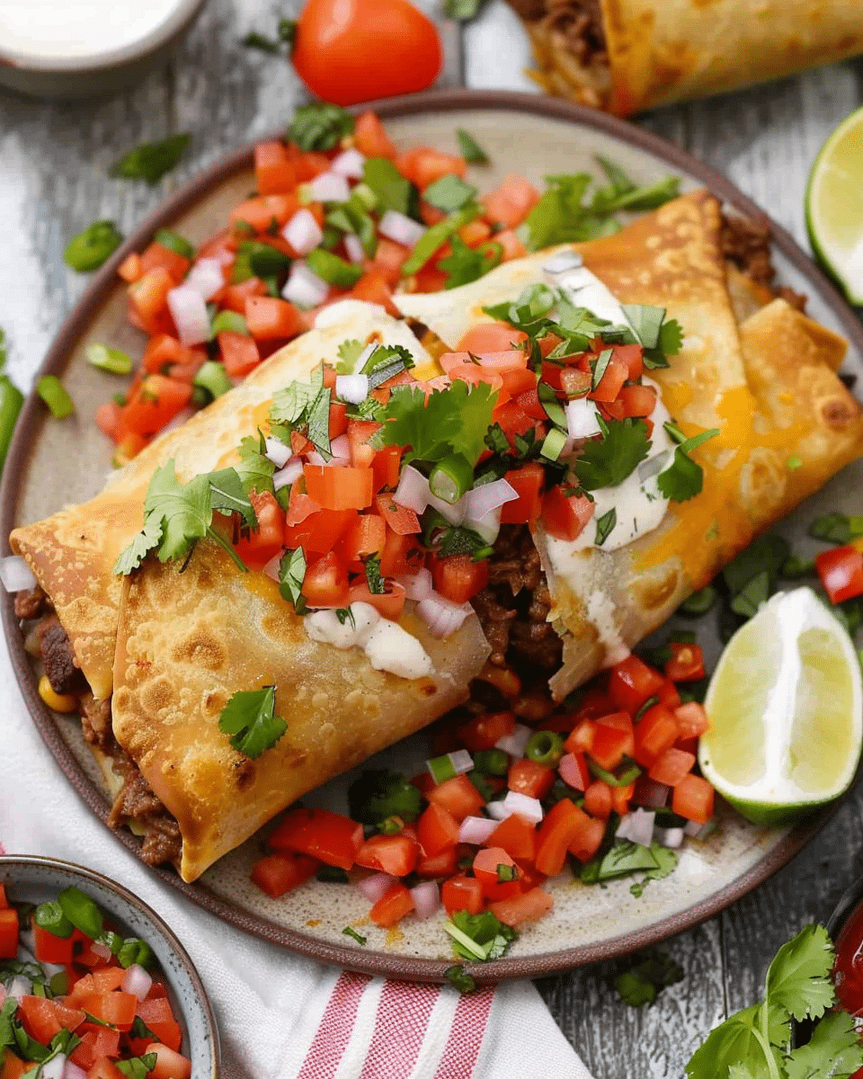 Crispy Beef Chimichangas