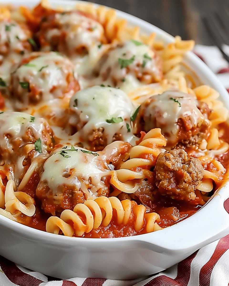 Dump and Bake Meatball Casserole