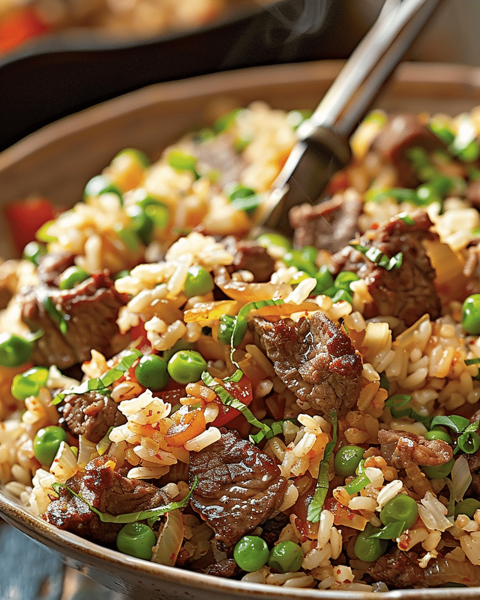 Onion Beef Fried Rice