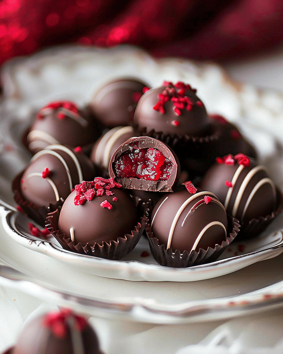 Raspberry Dark Chocolate Truffles