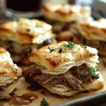 Savory Biscuits Filled with Roast Beef, Provolone, and Au Jus
