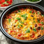 Slow Cooker Chicken Enchilada Casserole