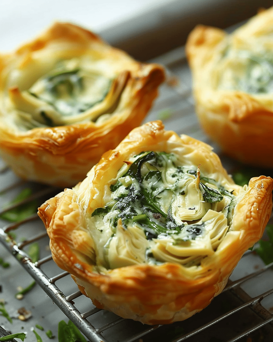 Spinach and Artichoke Puff Pastry Cups