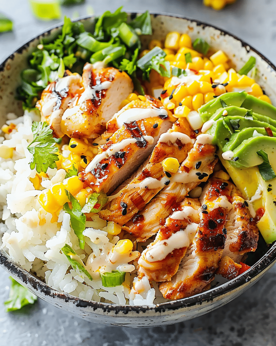 Street Corn Chicken Rice Bowl