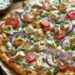 Tzatziki Chicken & Veggie Naan Pizza