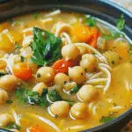Vegan Chickpea Noodle Soup Recipe