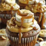 Banana Caramel Peanut Butter Cupcakes