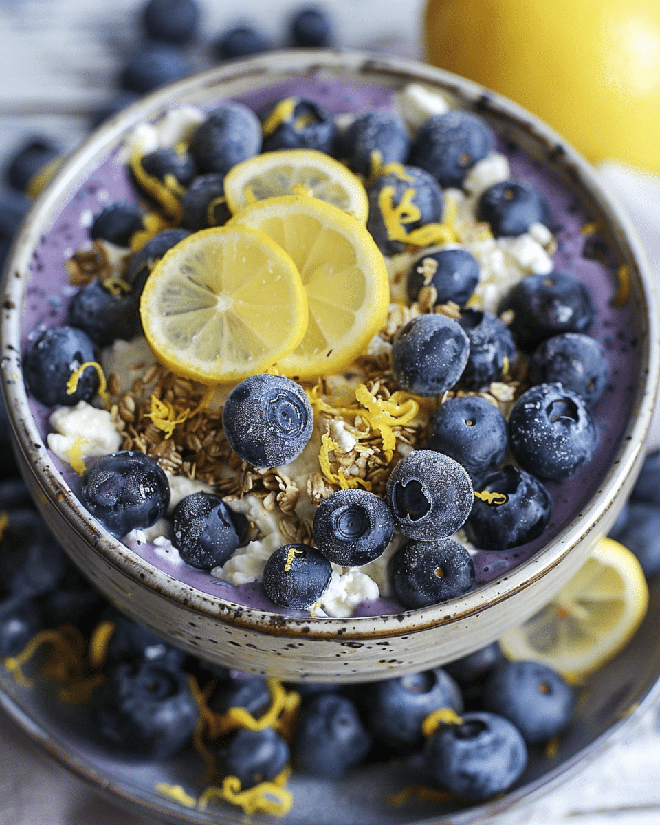 Blueberry Lemon Cottage Cheese Smoothie Bowl
