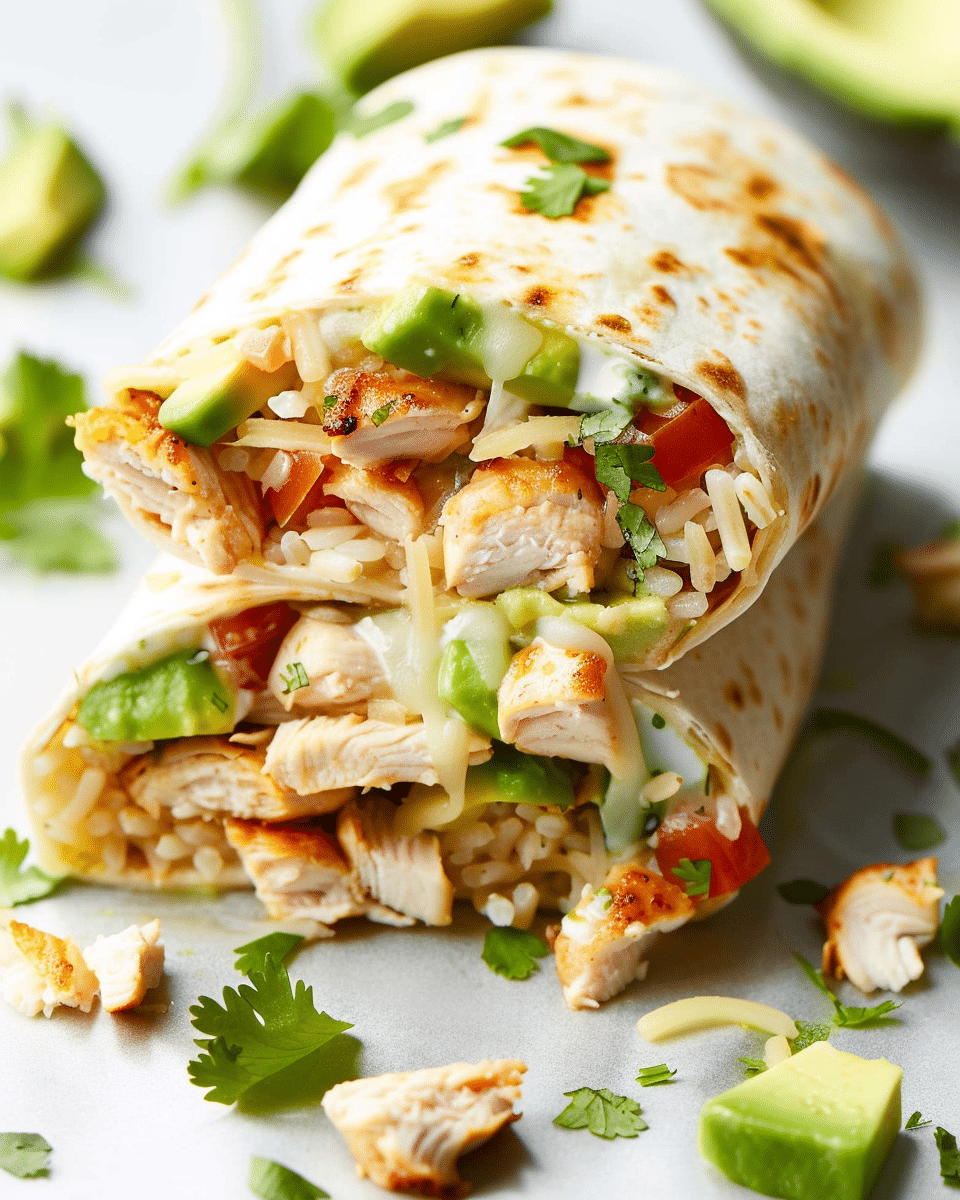 Chicken and Avocado Ranch Burritos