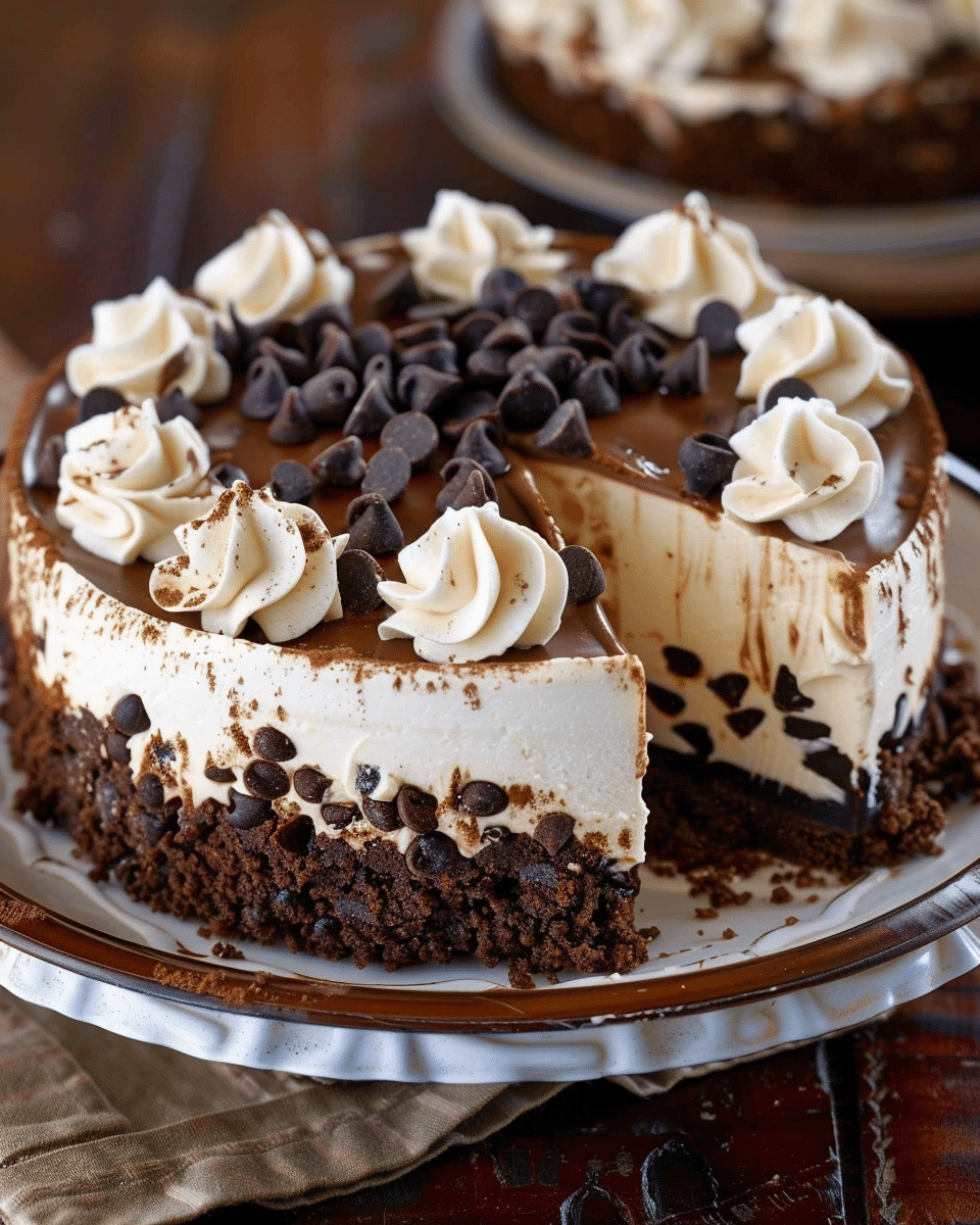 Chocolate Chip No Bake Cheesecake