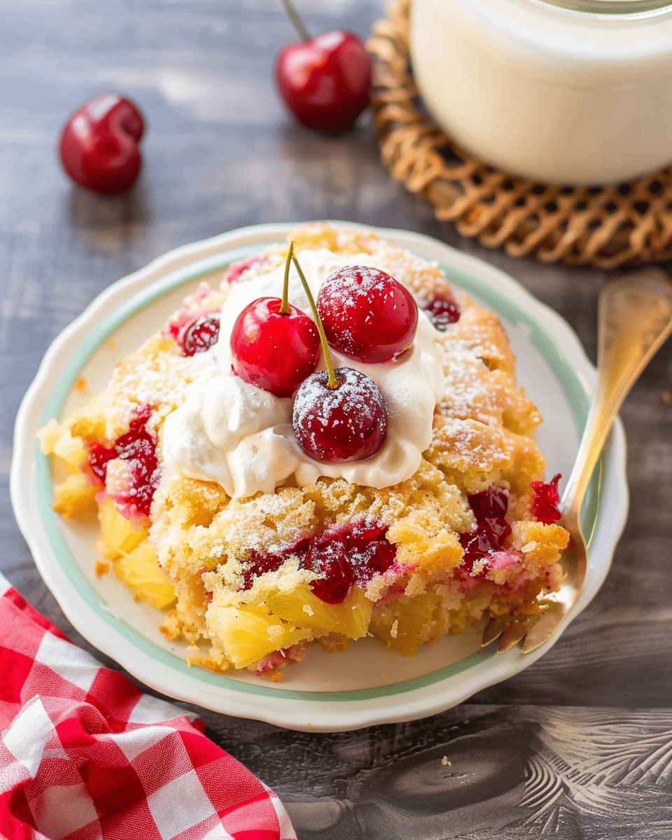 Crockpot Cherry Pineapple Dump Cake