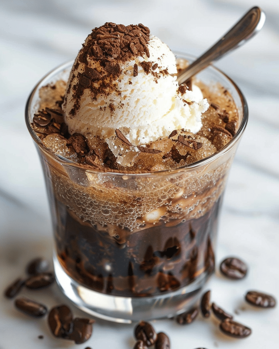 Espresso Granita with Vanilla Ice Cream