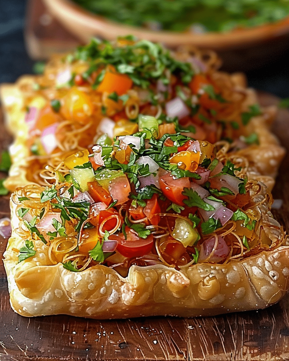 Flaky Samosa Puff Chaat Explosion