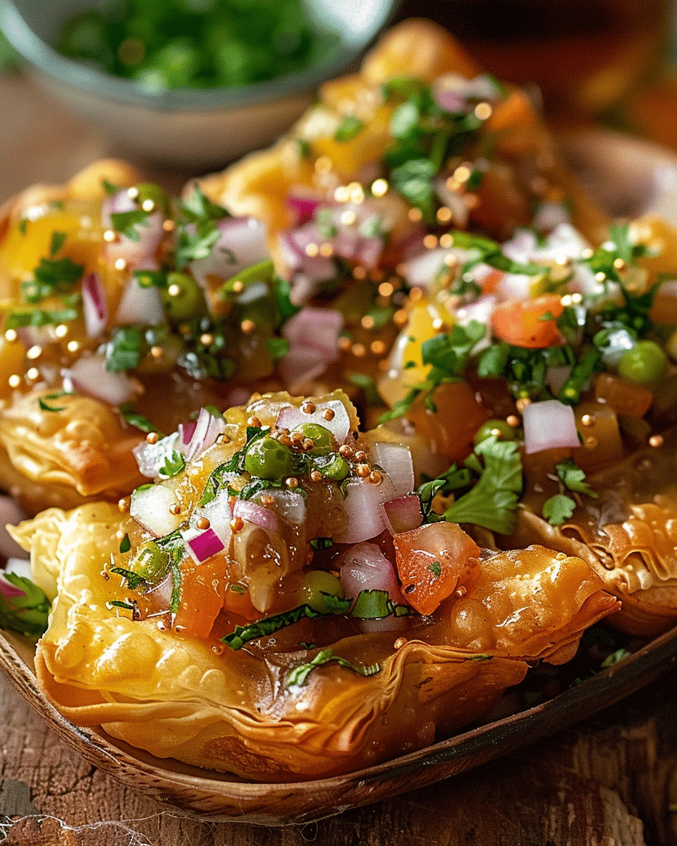 Flaky Samosa Puff Chaat Explosion