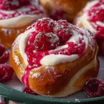 Fluffy Raspberry Dream Buns with Creamy Vanilla Swirl
