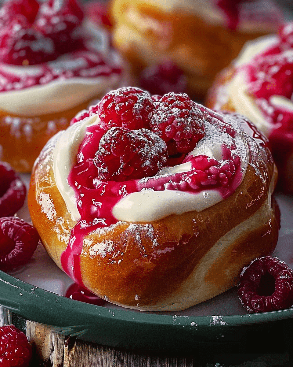 Fluffy Raspberry Dream Buns with Creamy Vanilla Swirl