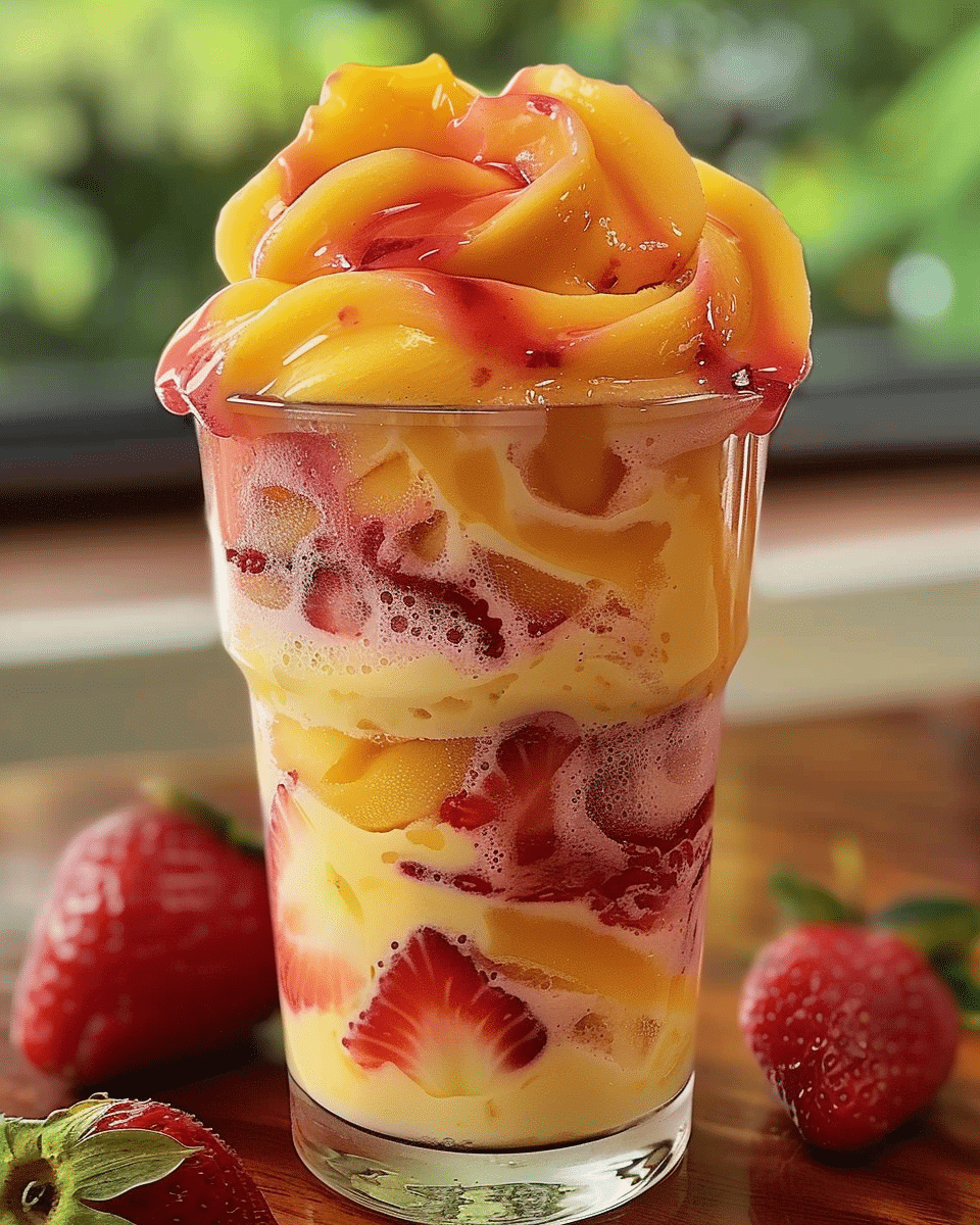 Fresh Mango Strawberry Swirled Slushies: A Vibrant Summer Delight