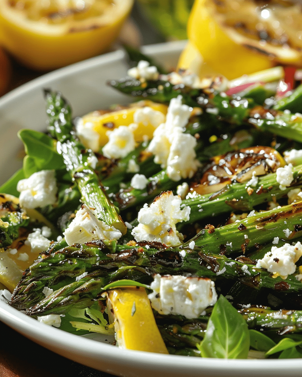 Grilled Asparagus Salad with Feta & Lemon
