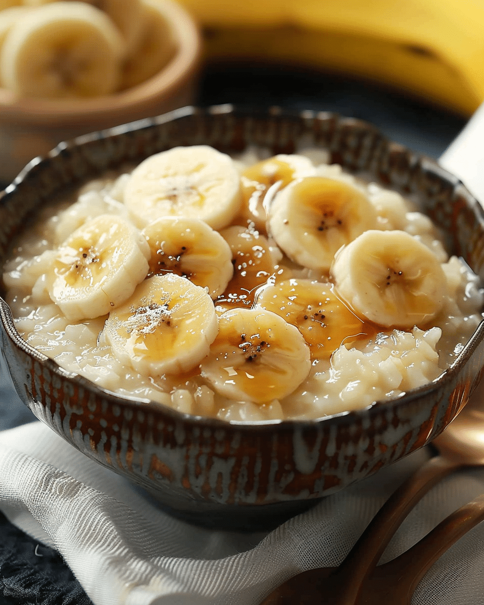 Japanese Banana Rice Pudding