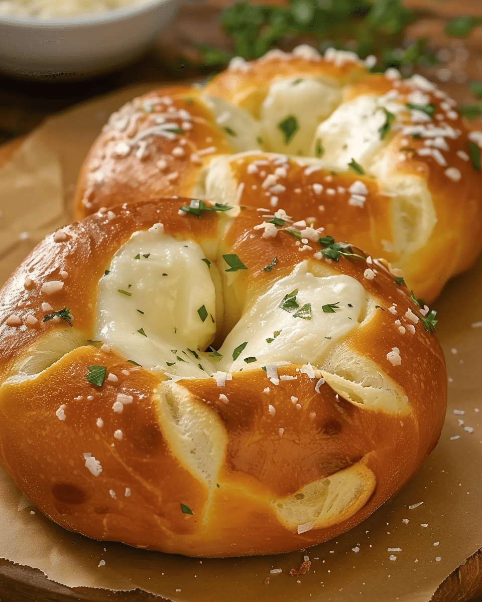 Mozzarella Stuffed Soft Pretzels