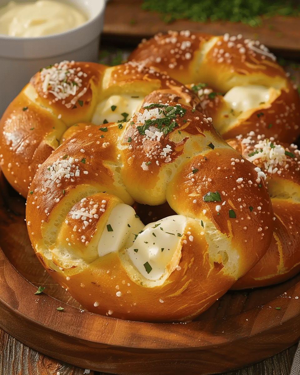 Mozzarella Stuffed Soft Pretzels