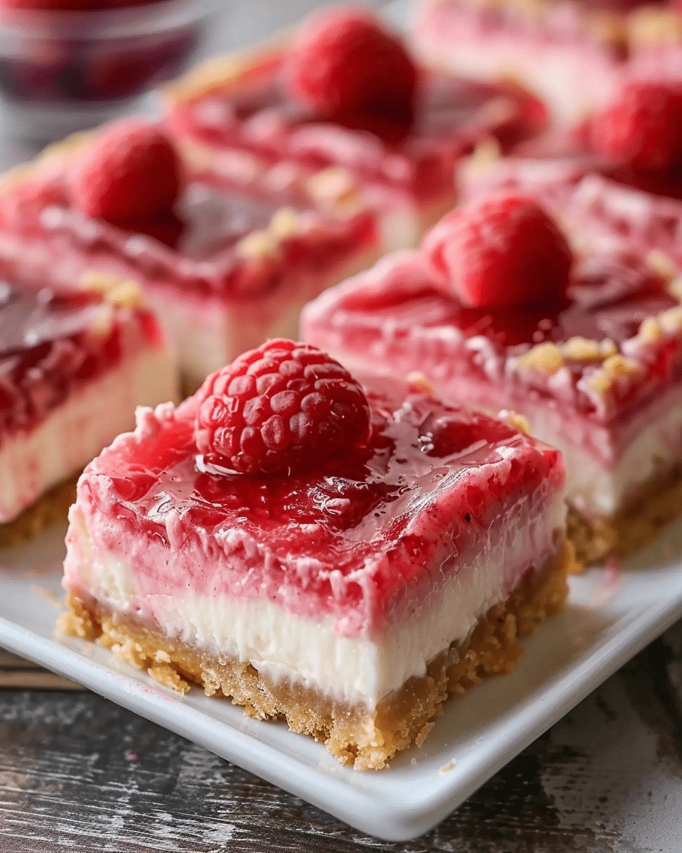 No Bake Rhubarb Cheesecake Squares