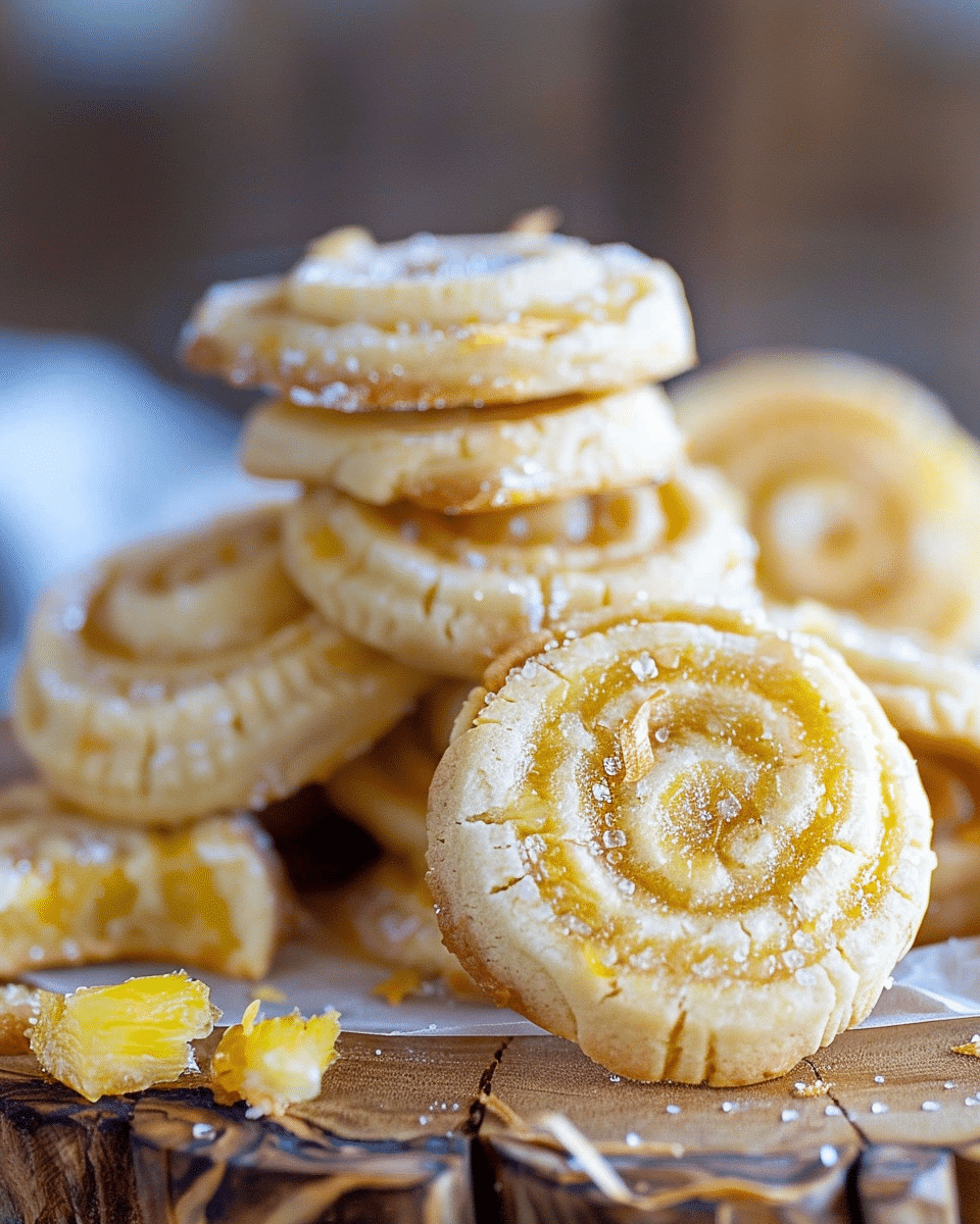 Pineapple Pinwheel Cookies