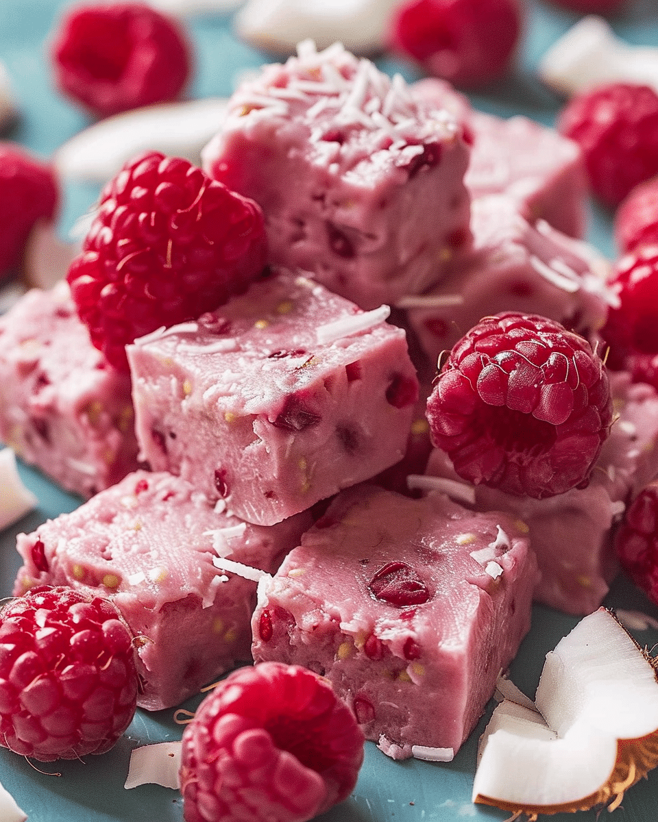 Raspberry Coconut Fudge Treat