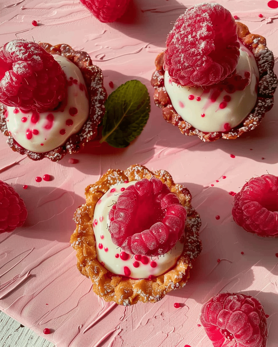 Raspberry Tarts with Cheesecake and Berries