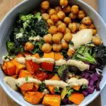 Roasted Veggie & Chickpea Bowls with Maple Dijon Tahini Dressing: An Incredible Ultimate Recipe