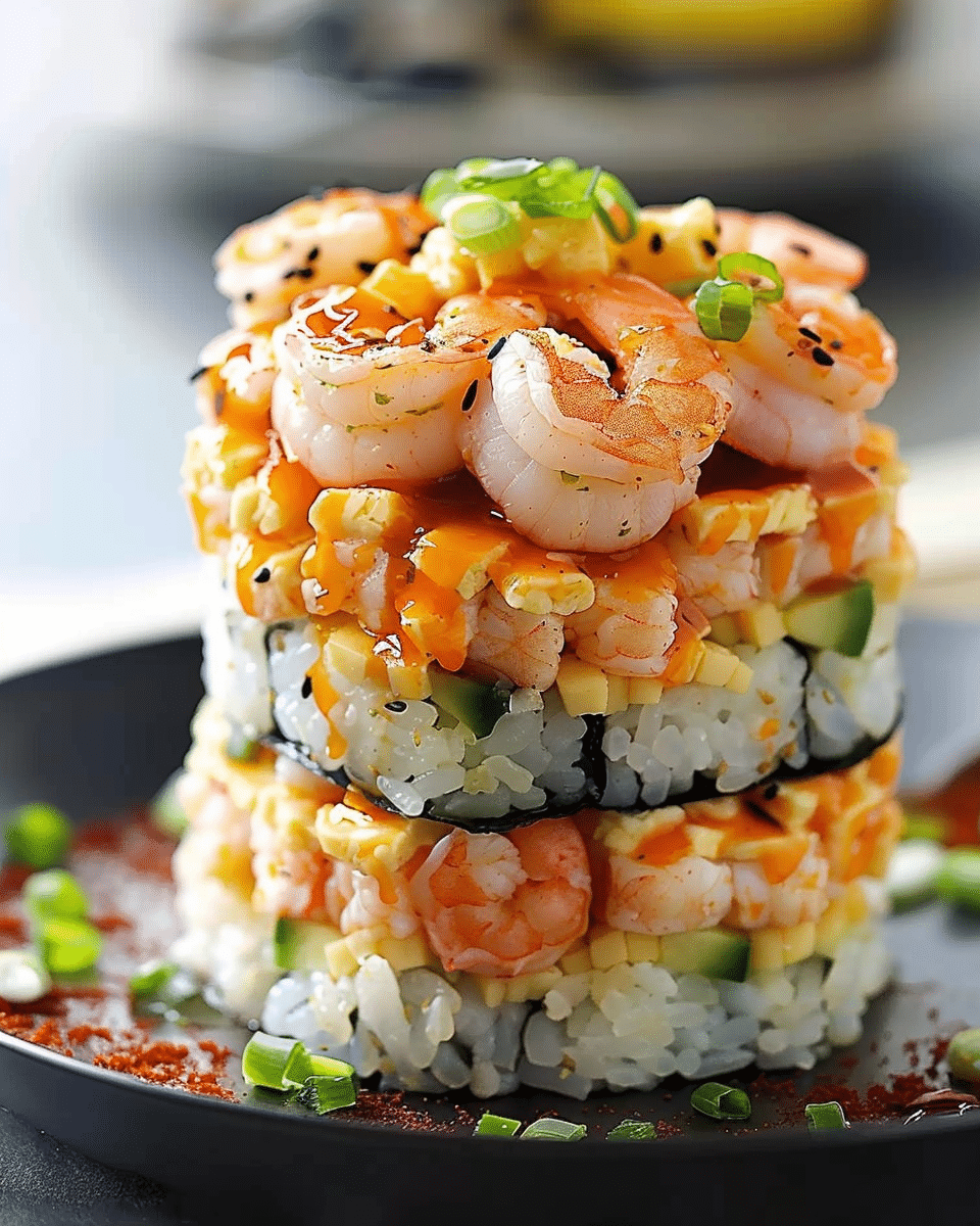 Spicy Shrimp Sushi Stacks Recipe