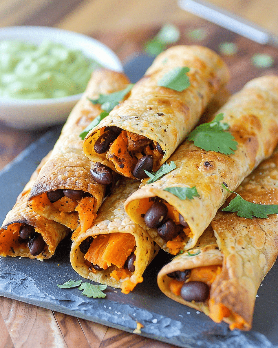 Sweet Potato Black Bean Taquitos