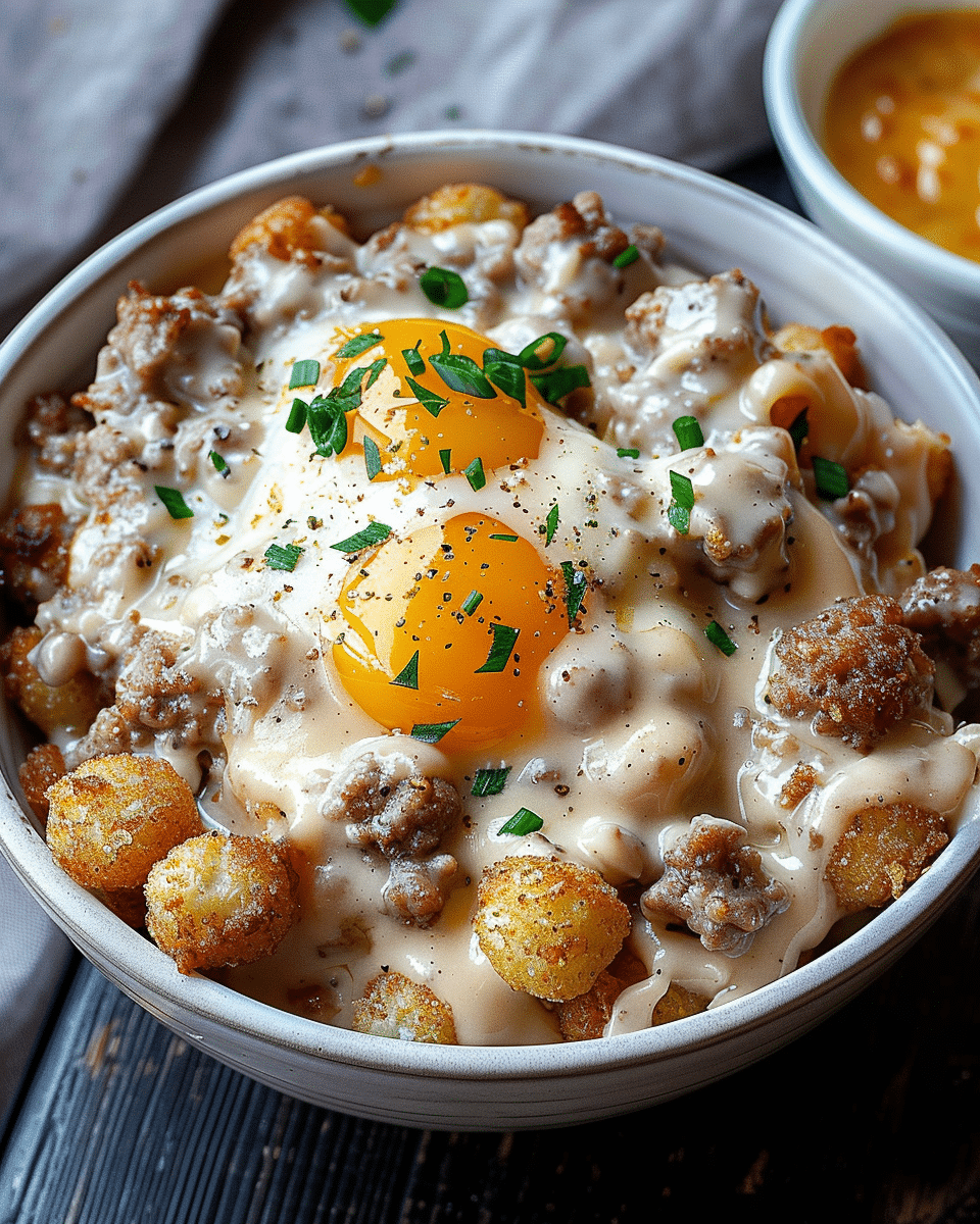 Tater Tot Breakfast Bowl With Sausage Gravy Recipe