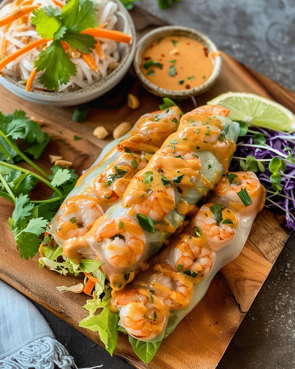 Thai Shrimp Rolls with Peanut Sauce