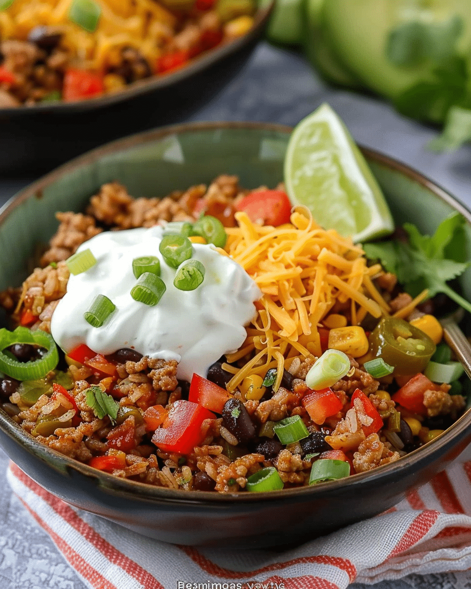 Turkey Burrito Rice Bowls
