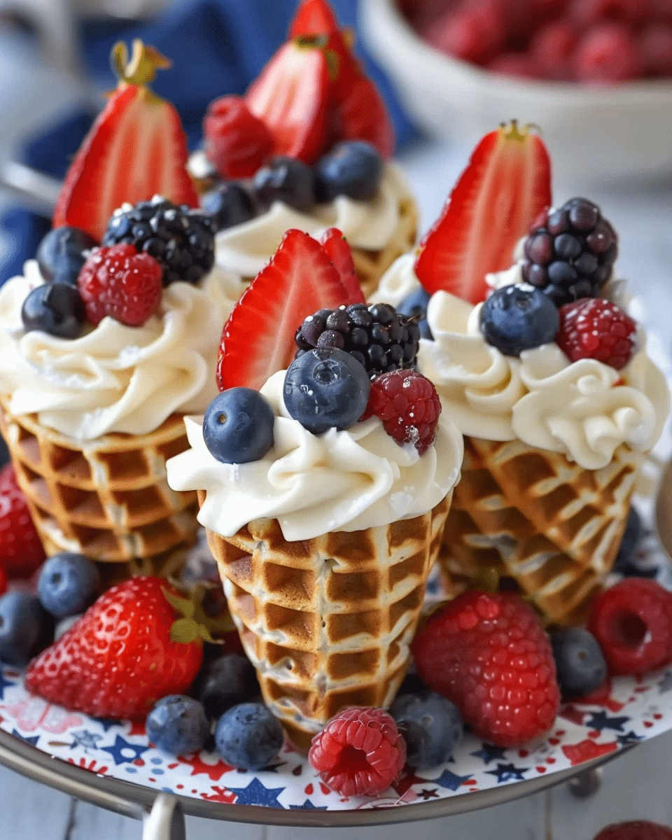 4th of July Waffle Cones