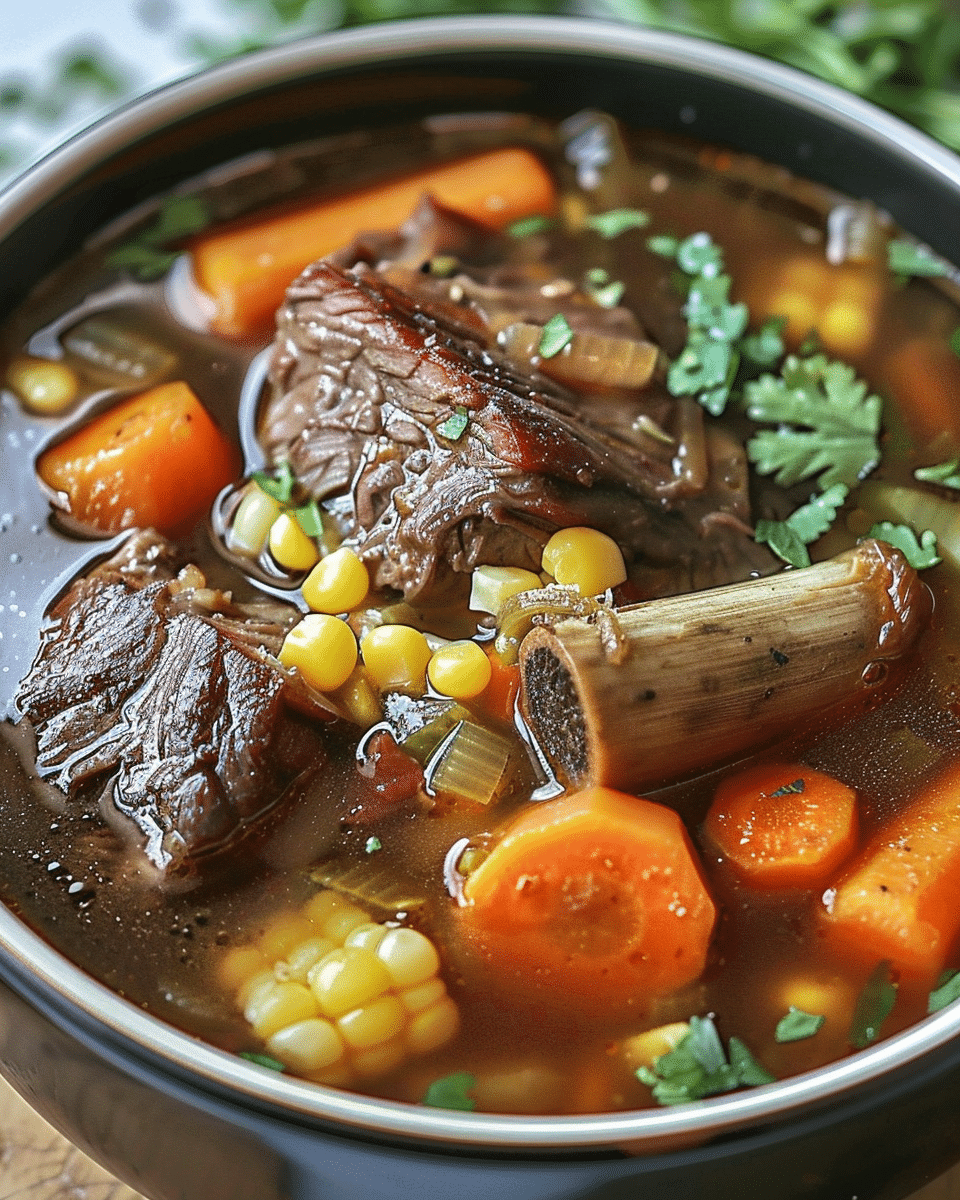 Beef Rib Soup with Carrots and Corn Recipe