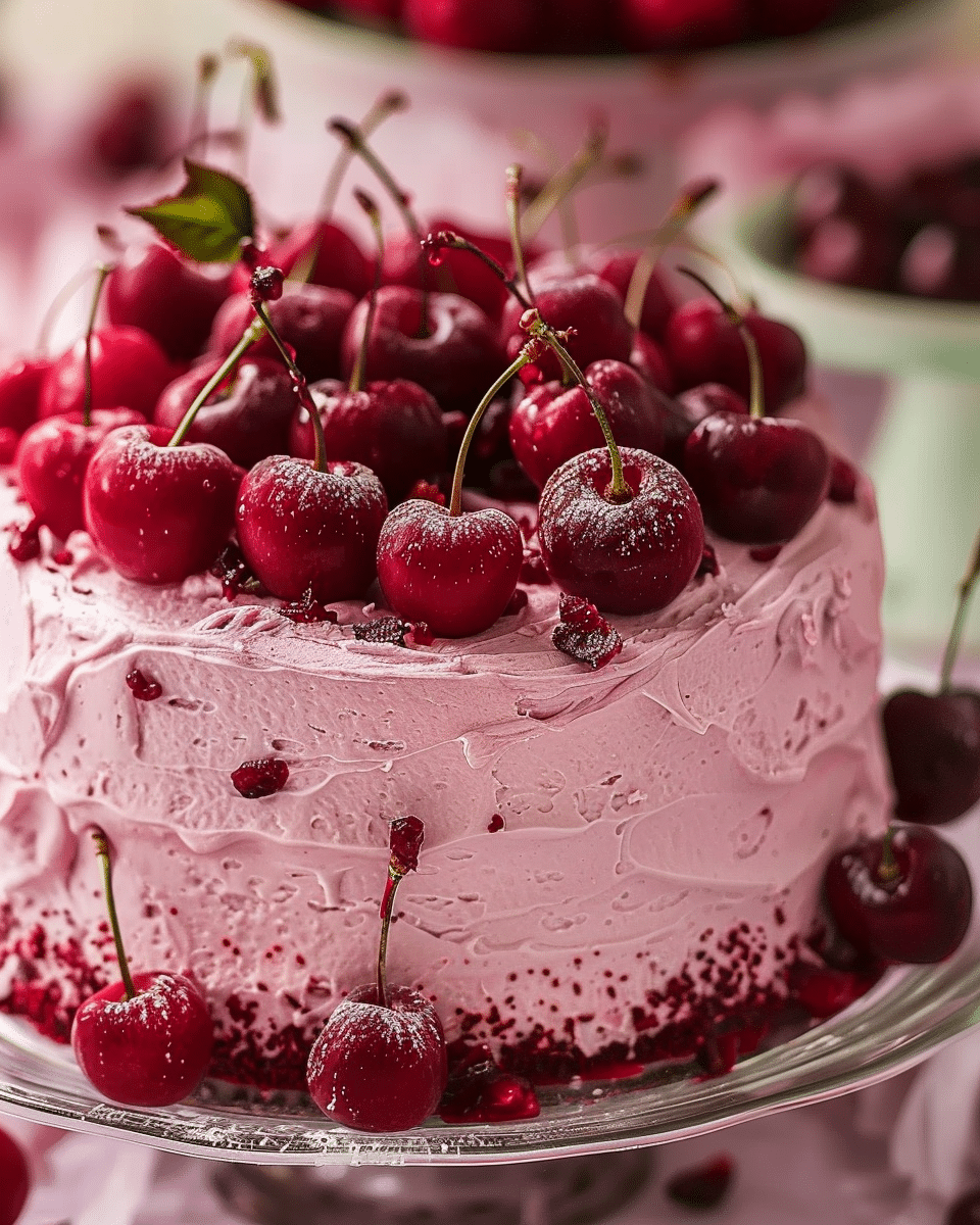 Cherry Cake with Cherry Cream Cheese Frosting