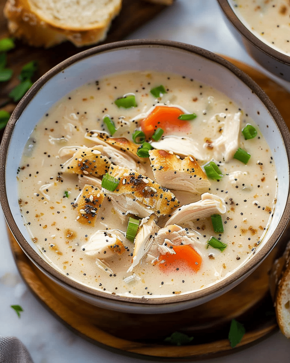 Creamy Everything Bagel Chicken Soup