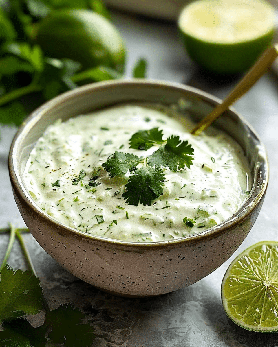 Creamy Garlic Lime Cilantro: A Smooth, Zesty Sauce for Spreading or Dipping
