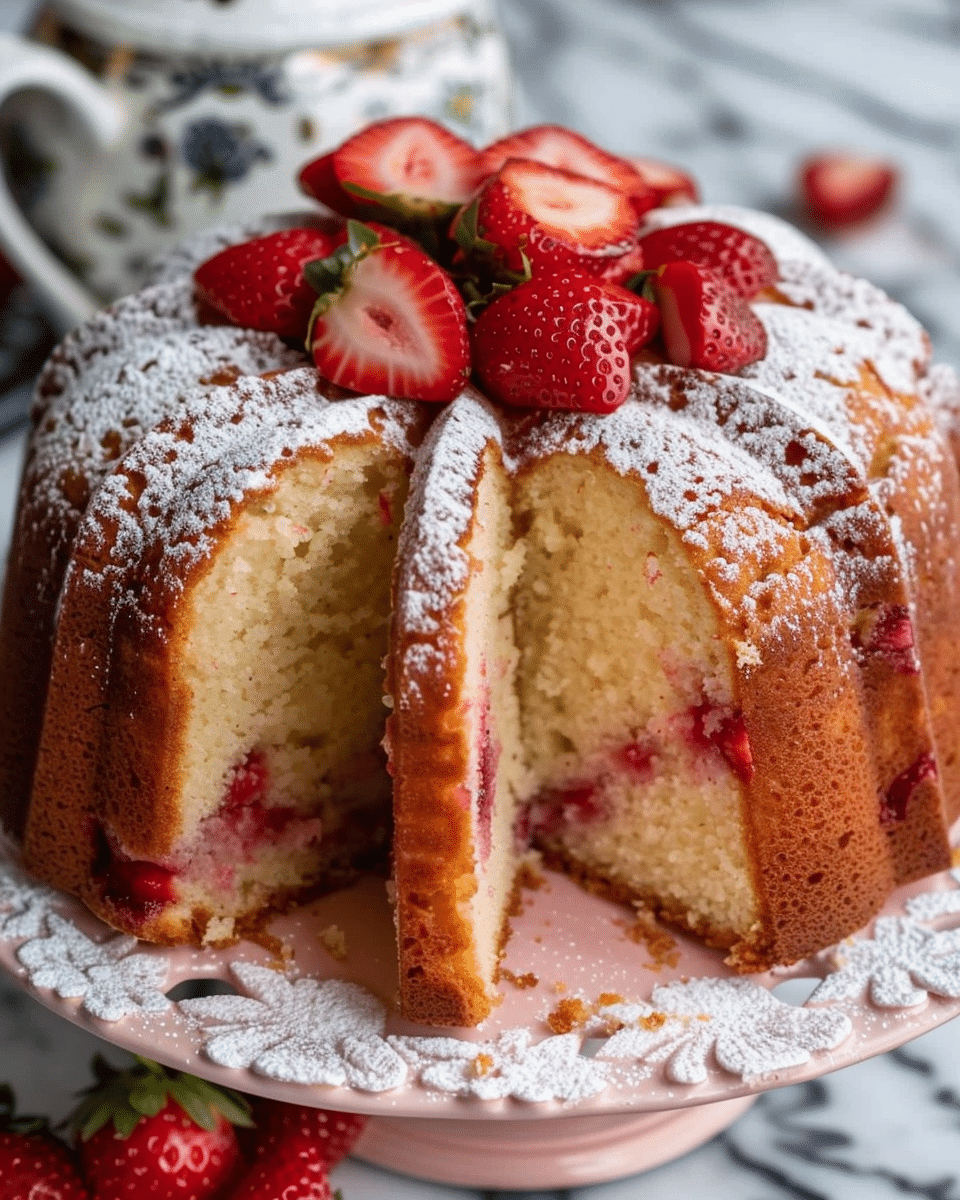 Fresh Strawberry Pound Cake