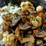Garlic Mushrooms Cauliflower Skillet