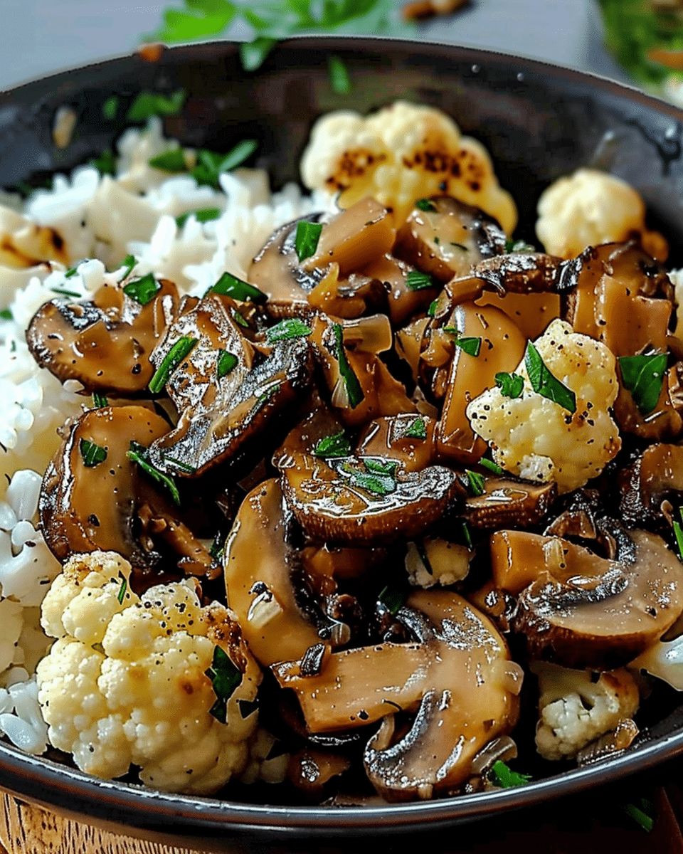 Garlic Mushrooms Cauliflower Skillet