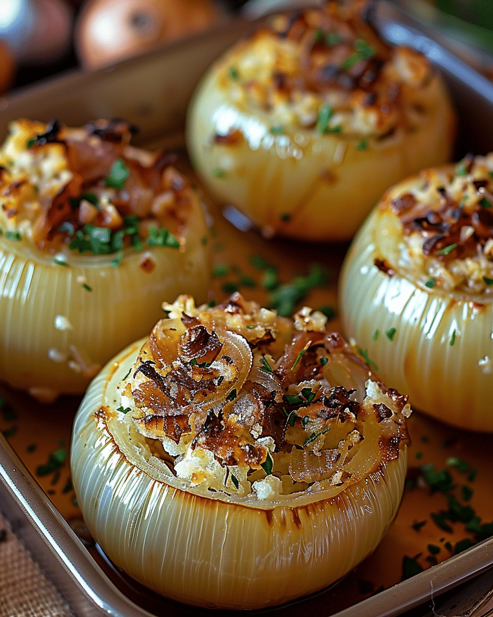 Greek Stuffed Onions