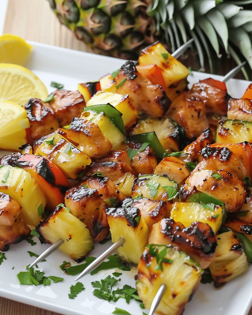 Hawaiian Pineapple Coconut Chicken Kabobs: A Tropical Delight