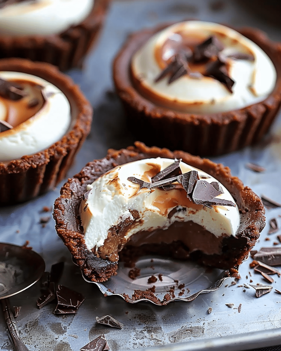 Little Tahini and Molten Chocolate Mousse Tarts with Mascarpone
