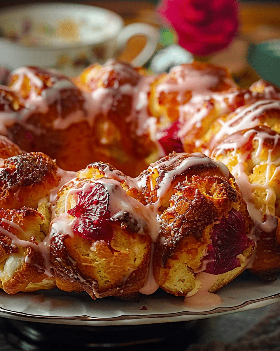 Rhubarb Cream Cheese Monkey Bread Recipe