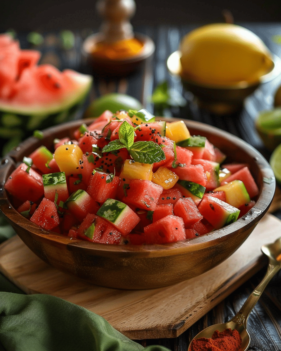 Watermelon Fruit Chaat with Chaat Masala