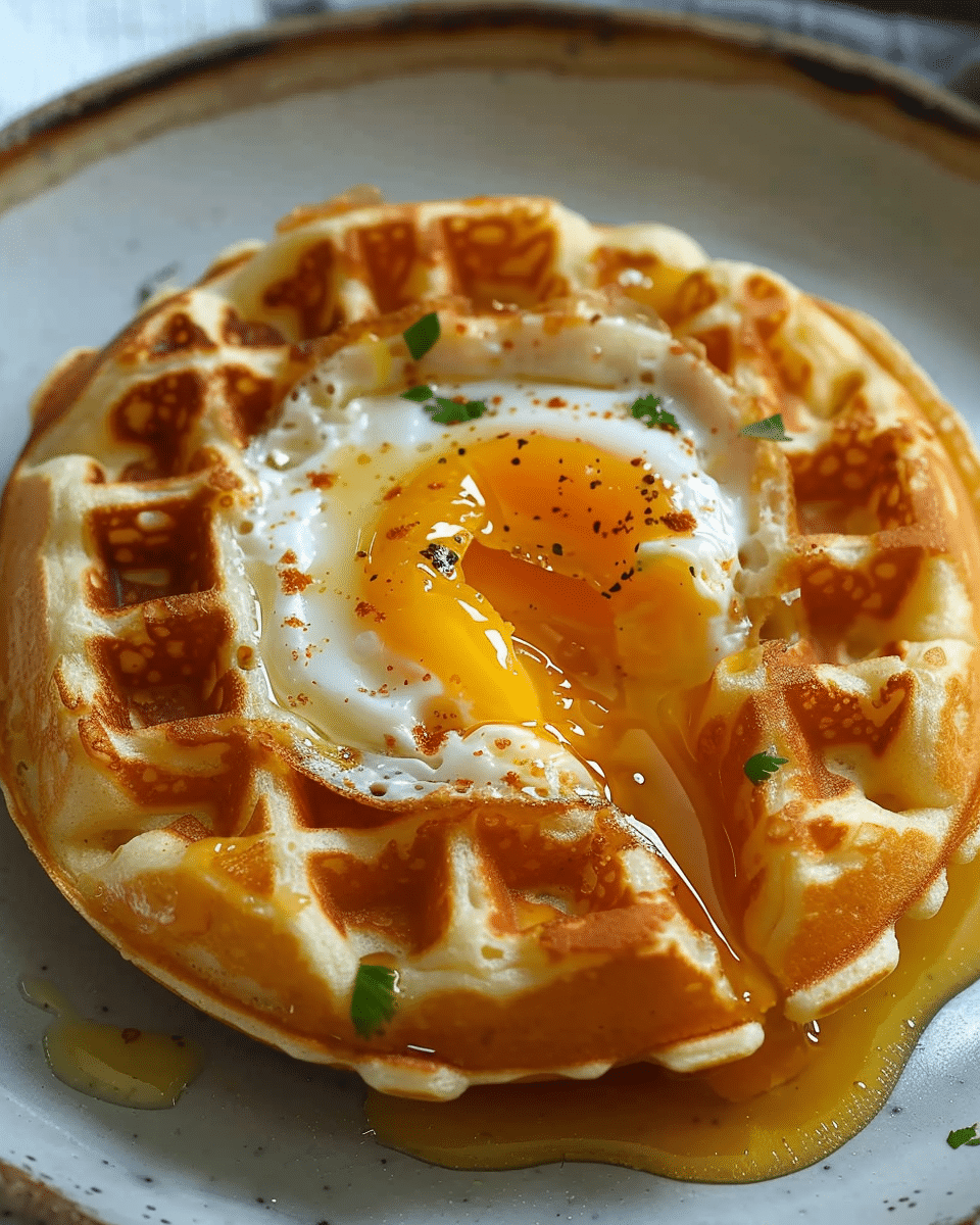 Air Fryer Waffle Egg in a Hole Recipe