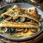 Baked Crepes with Mushrooms and Spinach